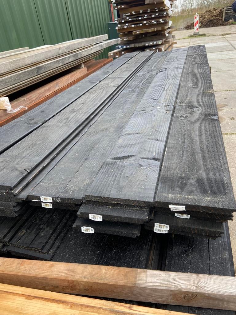 Douglas zwarte sponning planken, Ophalen, Zo goed als nieuw, Hout