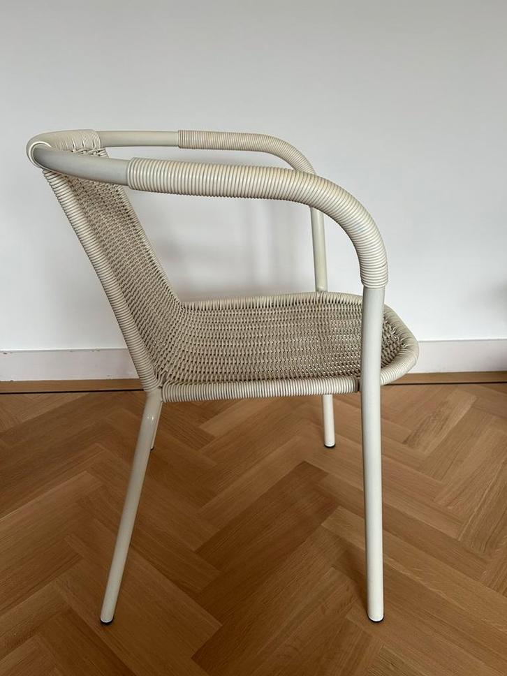 Vintage tuinstoeltje Italiaans design Metalmobil vlechtwerk, Tuin en Terras, Tuinstoelen, Zo goed als nieuw, Ophalen