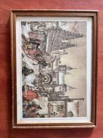Anton Pieck Amersfoort schilderijtje, Antiek en Kunst, Kunst | Tekeningen en Foto's, Ophalen of Verzenden