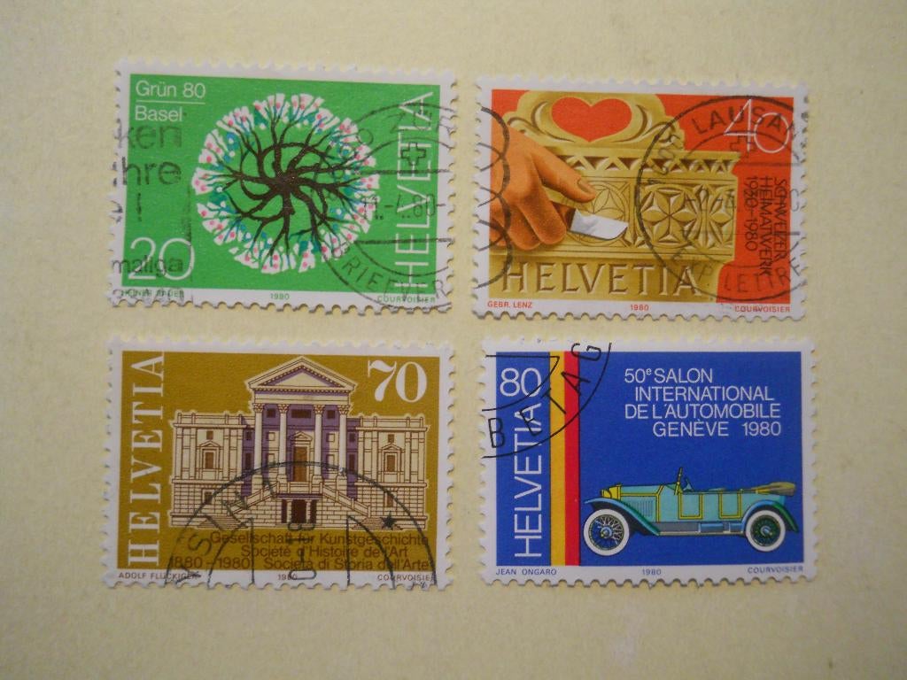 Zwitserland 1980 Jahreserreignisse serie Mi.1170-1173 gest., Postzegels en Munten, Postzegels | Europa | Zwitserland, Gestempeld