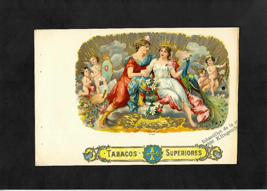 Tabacos superiores  etiket   11248, Verzamelen, Ophalen of Verzenden, Gebruikt, Sigarenbandjes