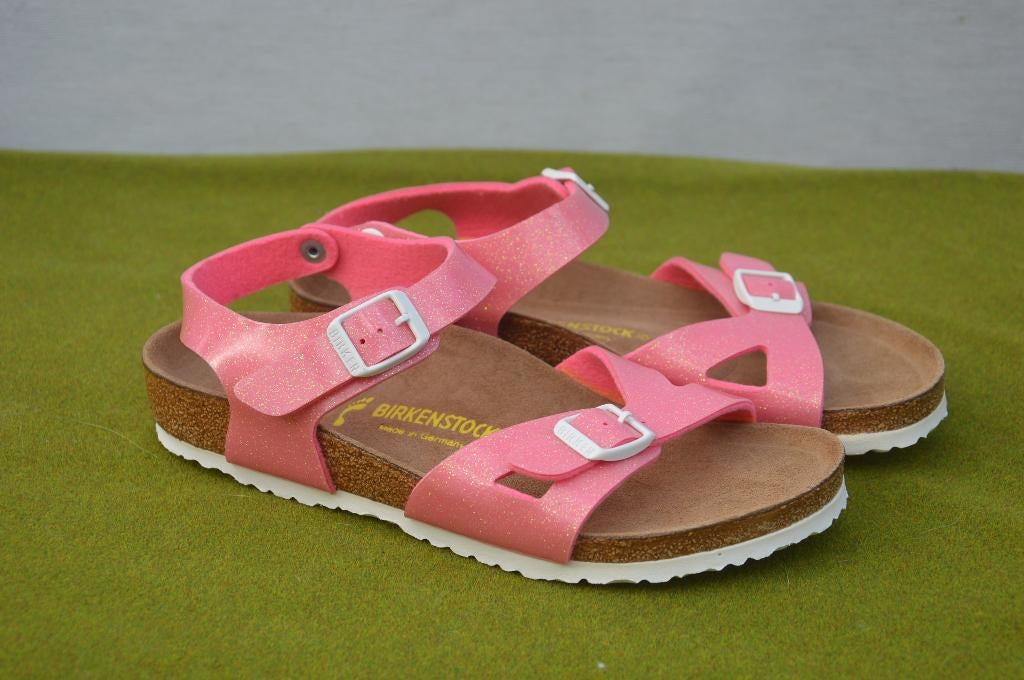 Birkenstock Rio Kids Sandalen roze Lak met glitters maat 34, Kleding | Dames, Zo goed als nieuw, Roze, Birkenstock, Sandalen of Muiltjes