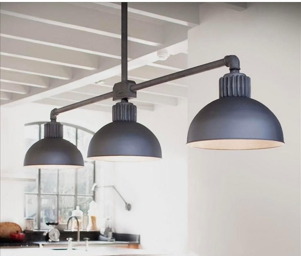 Frezoli plafondlamp, Ophalen, Gebruikt, Industrieel, Metaal