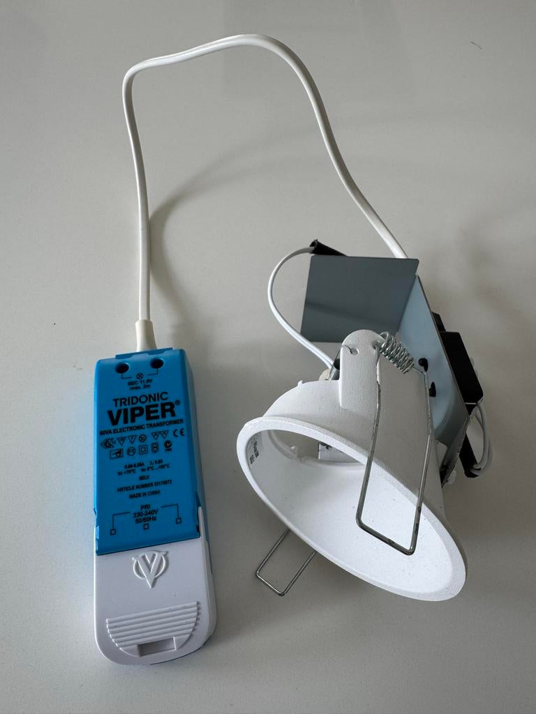 4x Modular Asy Lotus 82 inbouwspot MR16/12V  met trafo, Huis en Inrichting, Lampen | Spots, Ophalen of Verzenden, Gebruikt, Metaal of Aluminium