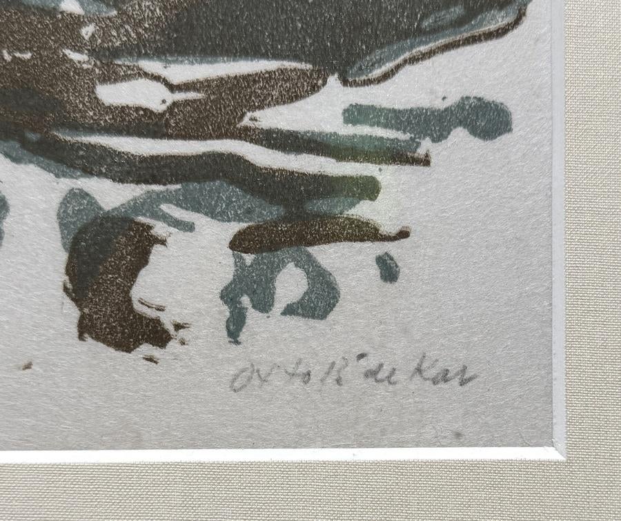 1138. Zeefdruk, Otto B. de Kat – abstract landschap ca.1975, Ophalen of Verzenden