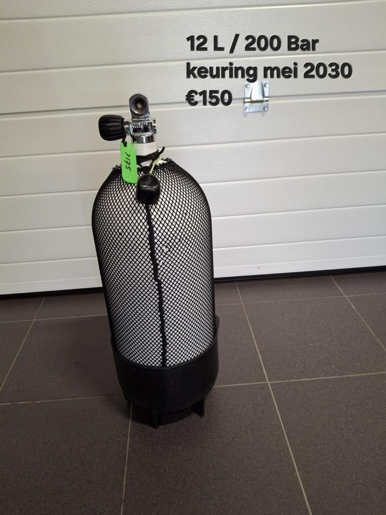 Duikfles 12L/200 bar - Gekeurd tot mei 2030, Ophalen, Gebruikt, Duikfles