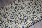 Rol vintage 100% katoen stof - groen met blauw bloemen #4574, Hobby en Vrije tijd, Stoffen en Lappen, Nieuw, Ophalen of Verzenden