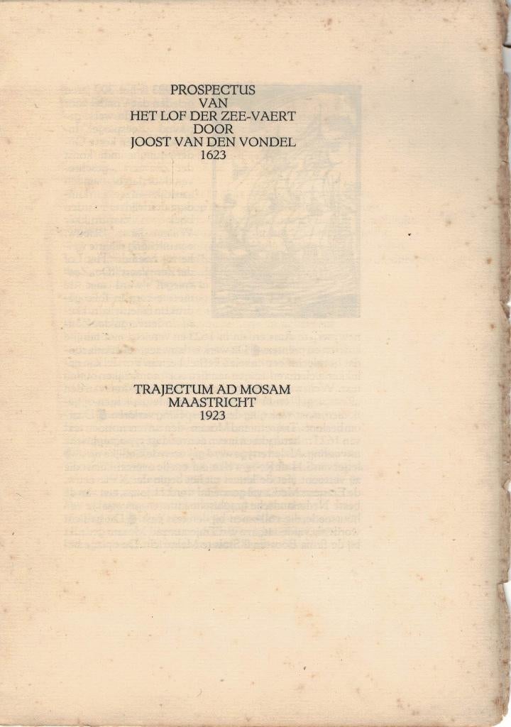 Joost van den Vondel, Het lof der zee-vaert., Ophalen of Verzenden, Gelezen