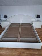 2-persoons ledikant met nachtkastjes - Wit, Ophalen, Gebruikt, Wit, Tweepersoons