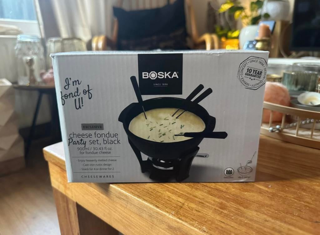 In verpakking: kaasfondueset party pro van gietijzer, Ophalen of Verzenden, Zo goed als nieuw