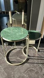 Marmeren bijzet tafeltjes Westwing, Huis en Inrichting, Tafels | Bijzettafels, 45 tot 60 cm, Minder dan 55 cm, Rond, Ophalen of Verzenden