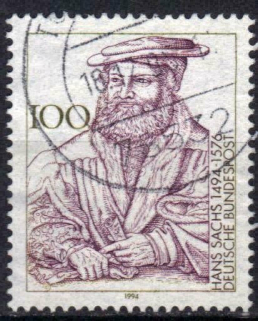 Duitsland Bundespost 1994 - Yvert 1595 - Hans Sachs (ST), Verzenden, BRD, Gestempeld