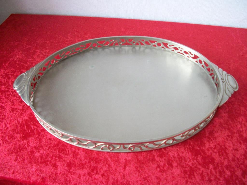 Mooi Zwaar Tinnen Dienblad van Jeka Tiel - 751 Tin - zgan, Antiek en Kunst, Ophalen of Verzenden