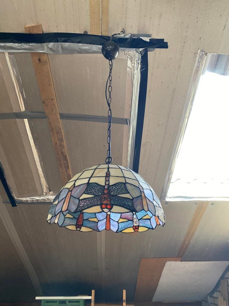 Hele mooi hanglamp Tiffany stijl, Ophalen, Zo goed als nieuw, Glas, Minder dan 50 cm