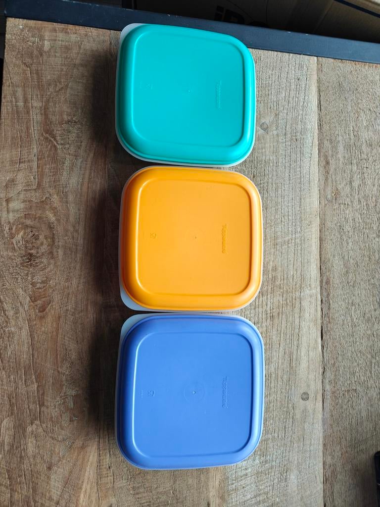 Tupperware bak doos bewaardoos met deksel 20 x 20 x 5 cm  3x, Ophalen of Verzenden, Nieuw