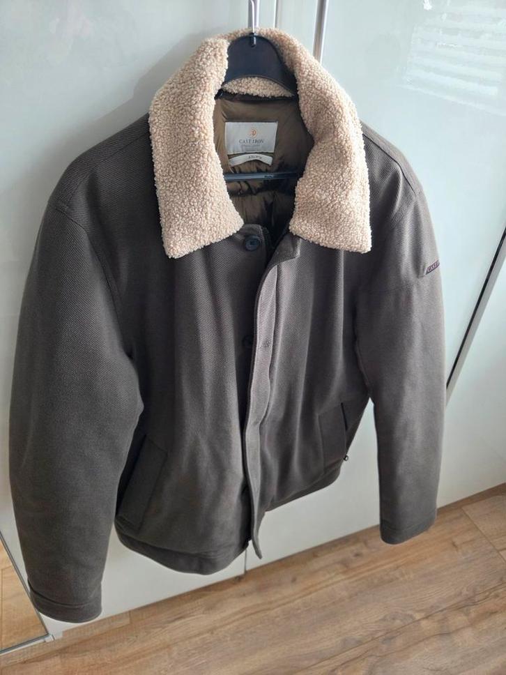 Cast Iron Studman Bomberjack met Sherpa Kraag, Kleding | Heren, Jassen | Winter, Zo goed als nieuw, Overige maten, Groen, Ophalen of Verzenden