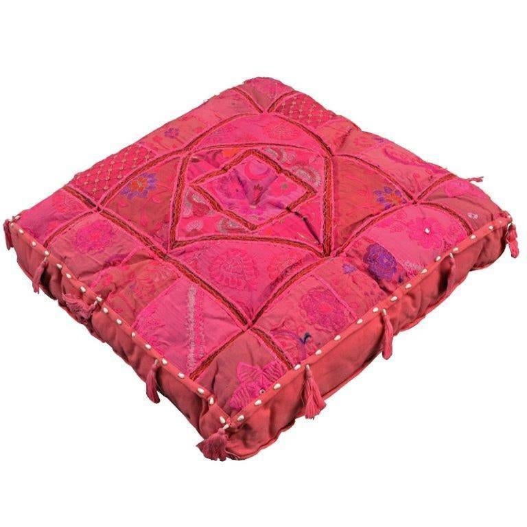 Oosters Vloerkussen India - roze, Ophalen of Verzenden, Nieuw, Roze, Vierkant