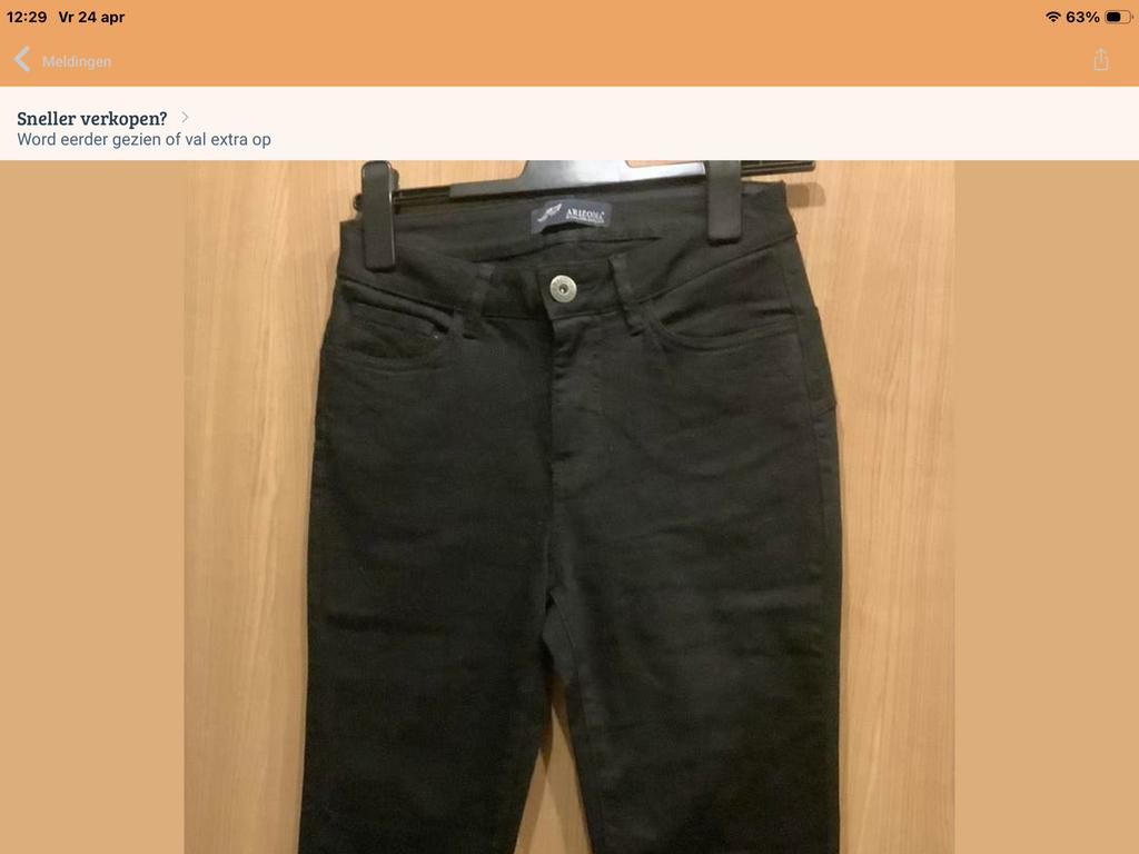 Broek.  zwart.   mt 36.     Arizona., Verzenden, Zo goed als nieuw, Zwart, W28 - W29 (confectie 36)