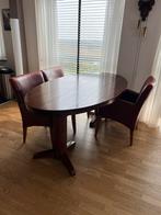 Kersenhout (kleur) ovale eettafel, Ophalen, Gebruikt, 50 tot 100 cm, Vijf personen of meer