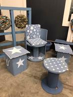 Tuinset van pallethout hout / haspel, Ophalen, 4 zitplaatsen, Stoel, Zo goed als nieuw