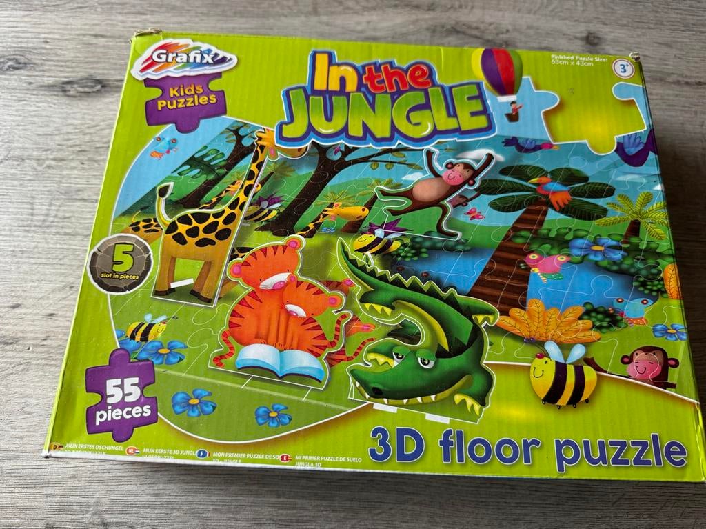 Grafix Kids Puzzles: In the Jungle 3D vloerpuzzel 55 st., Ophalen of Verzenden, 10 tot 50 stukjes, Gebruikt, 4 tot 6 jaar