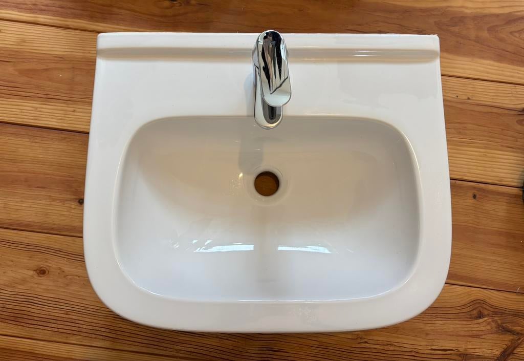 Sphinx wastafel en Grohe kraan, Doe-het-zelf en Verbouw, Sanitair, Ophalen, Gebruikt, Chroom, Wastafel