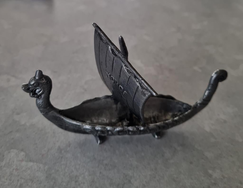 2 x Vikingschip / zoutvaatje Noorwegen, Antiek en Kunst, Antiek | Tin, Ophalen of Verzenden