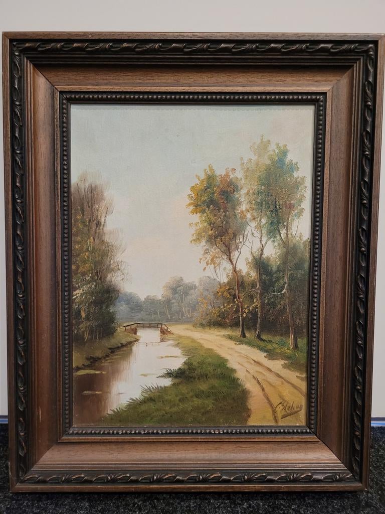 MOOI LANDSCHAP SCHILDERIJ OLIEVERF., Ophalen