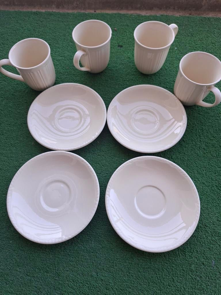 Set van 4 koffiekopjes met schotels - Queen's Garden, Huis en Inrichting, Keuken | Servies, Ophalen