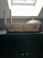 Landelijke houten kapstok met 3 haken - Stoer & Sobere stijl, Gebruikt, Minder dan 100 cm, Hout, Ophalen