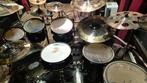 Complete Pearl Export dubbel bass kit met rack en cymbals, Ophalen, Gebruikt, Pearl