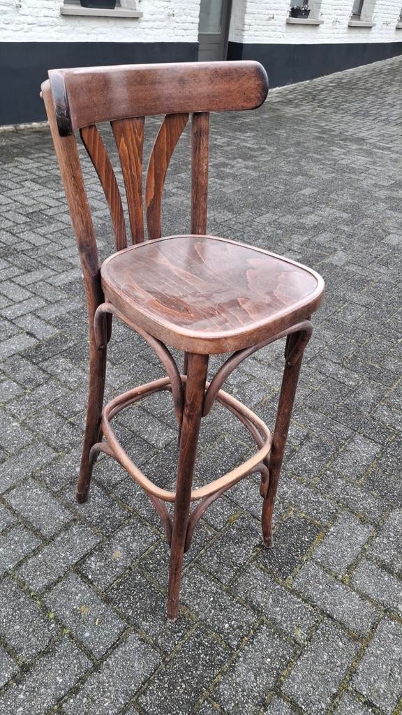 8 thonet cafe horeca mancave barkruk bruin hout partij, Huis en Inrichting, Barkrukken, 60 tot 90 cm, Ophalen of Verzenden, Hout