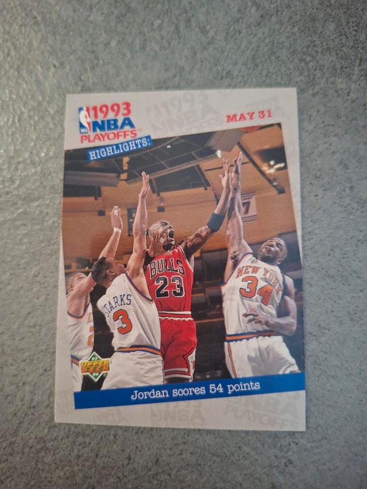 Upper Deck (no panini) 1993 NBA Playoffs. Michael Jordan., Hobby en Vrije tijd, Stickers en Plaatjes, Zo goed als nieuw, Plaatje