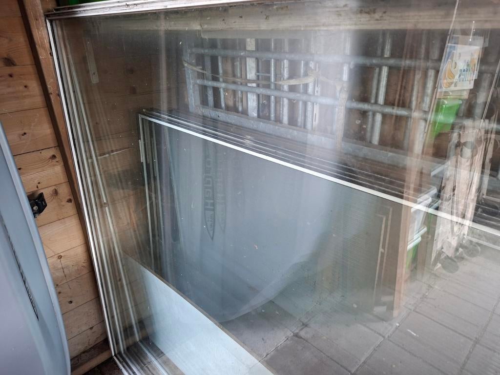 Drie glazen voorzetramen, Doe-het-zelf en Verbouw, Ophalen, 120 tot 160 cm, Glasplaat, 120 tot 160 cm
