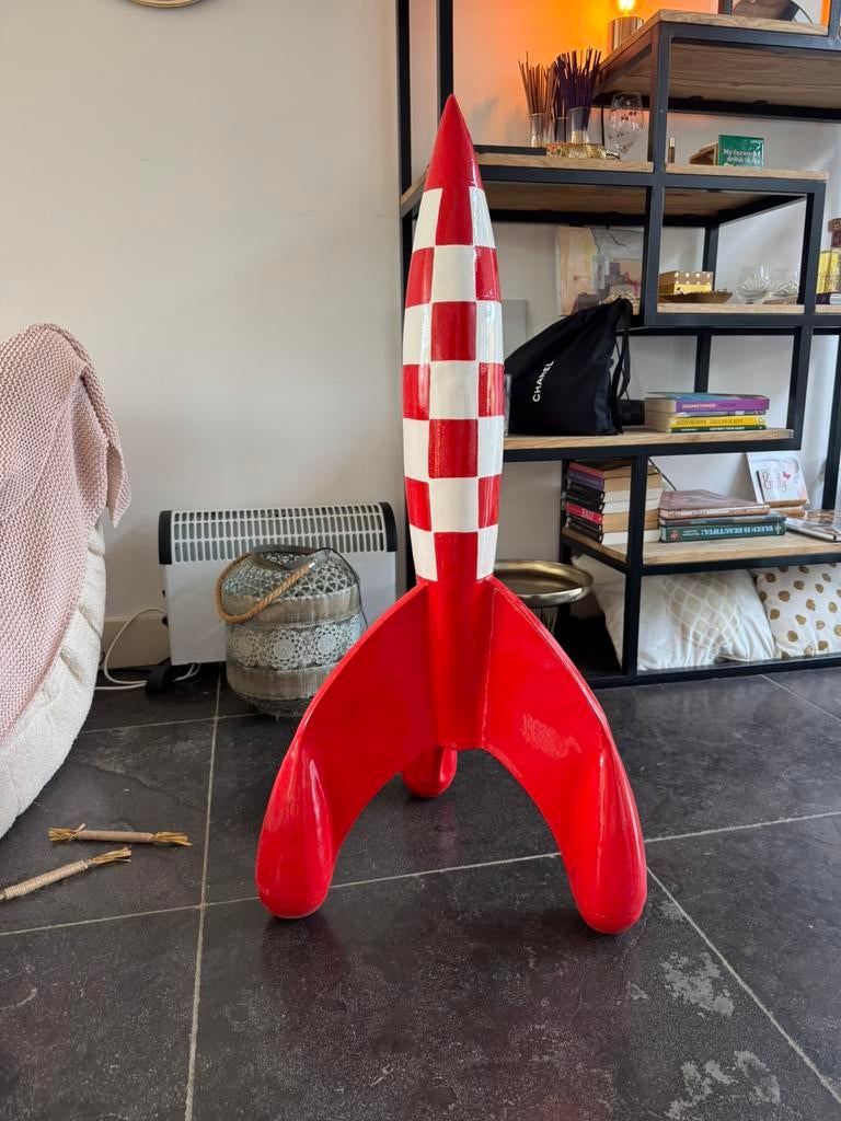 Raket beeld rood wit geblokt Kuifje, Ophalen, Gebruikt, Fantasy
