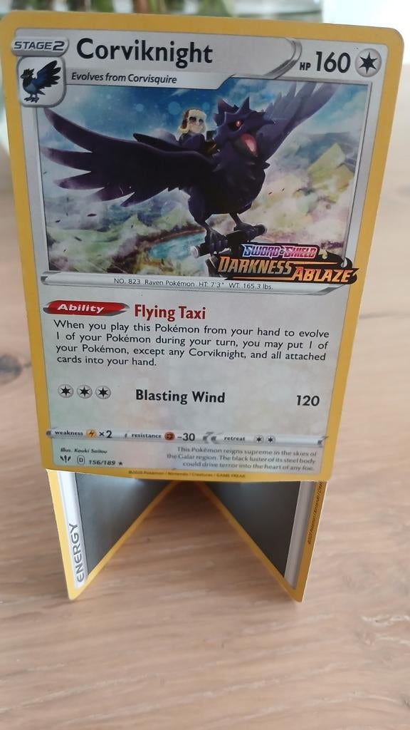 Pokémon kaart Corviknight 156/189, Ophalen of Verzenden, Gebruikt, Losse kaart, Foil