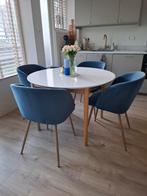 4 donkerblauwe stoelen - Gebruikt, in prima staat, Ophalen, Gebruikt, Blauw, Vier