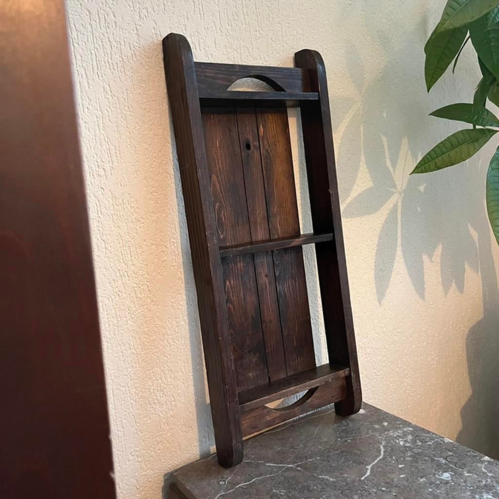 Groot vintage houten wand rek / kruidenrek, Ophalen of Verzenden
