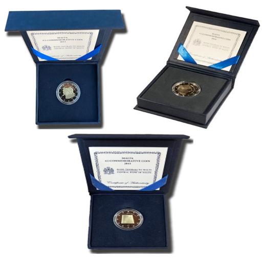 Malta 2 Euro Proof-uitgiftes 2013, 2014 & 2015(in luxe case), Ophalen of Verzenden, Malta, 2 euro