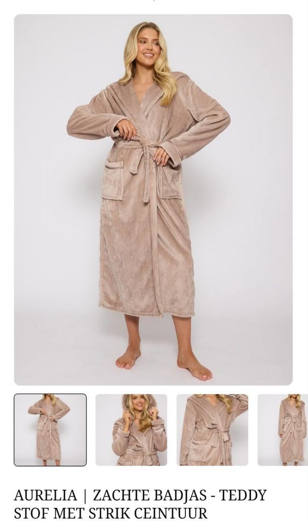 Aurelia Zachte Badjas  nieuw - Teddy Stof met Strik Ceintuur, Kleding | Dames, Overige Dameskleding, Aurelia, Ophalen of Verzenden