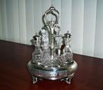 Olie- en azijnstel, circa 1900, zilverplate, Ophalen