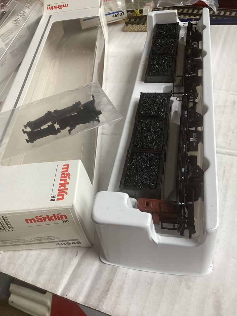 Marklin 48946 DB 2wagens met kolenbakkencontainers nieuw ovp, Wisselstroom, Ophalen of Verzenden, Märklin, Nieuw