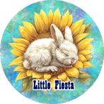 L1620 icing frosting konijn 18cm eetbare taart print top, Ophalen of Verzenden, Nieuw, Taarten, Versiering