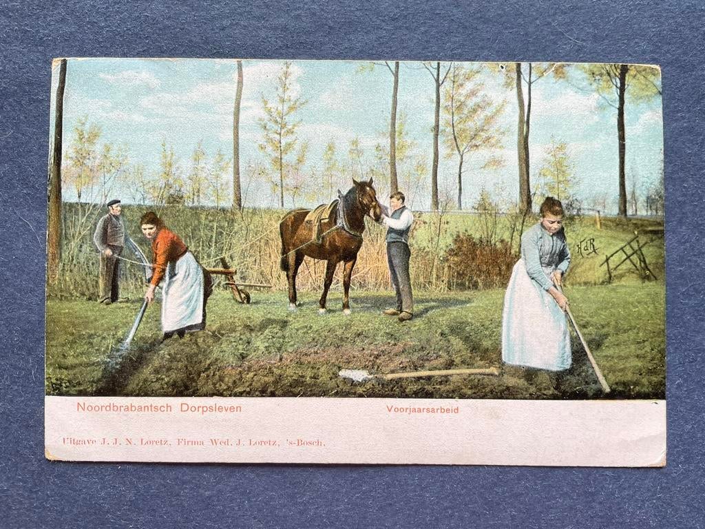 Brabantsch dorpsleven: Voorjaarsarbeid, Ophalen of Verzenden, Voor 1920, Ongelopen, Noord-Brabant