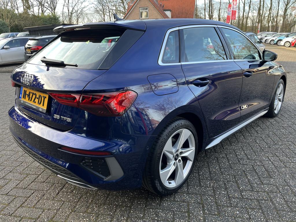 Audi A3 Sportback 35 TFSI 2x S-Line Edition B&O (bj 2021), 4 cilinders, Blauw, Origineel Nederlands, Bedrijf