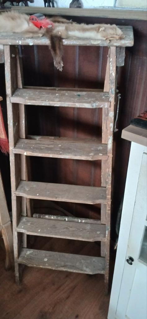 Oude houten ladder/trap - decoratief, Ophalen of Verzenden
