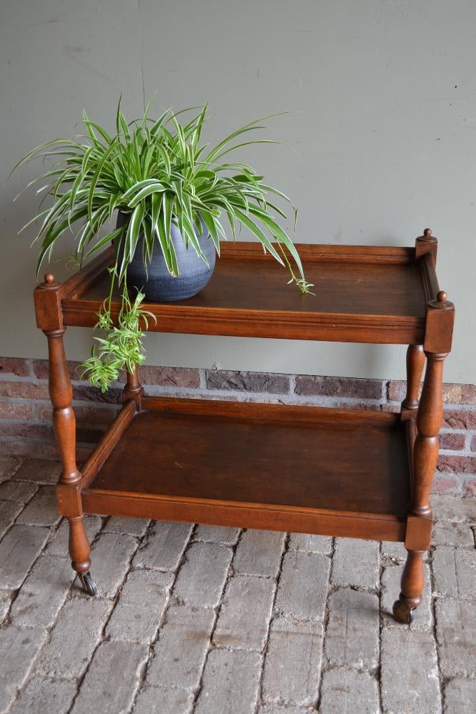 Prachtige antieke eiken houten theetrolley, plantentafel., Verzenden