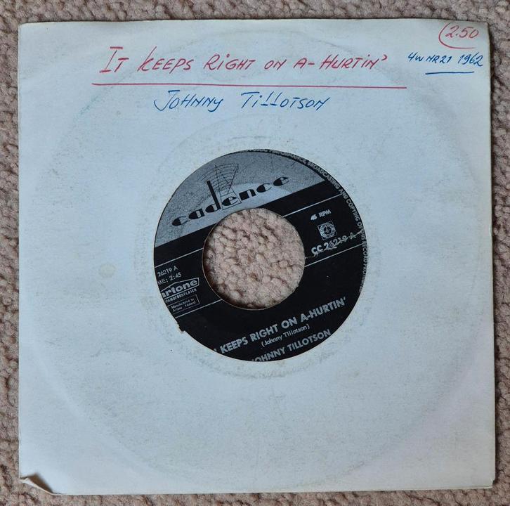 Johnny Tillotson – It Keeps Right On A-Hurtin', Cd's en Dvd's, Vinyl Singles, Gebruikt, Single, Pop, 7 inch, Ophalen of Verzenden