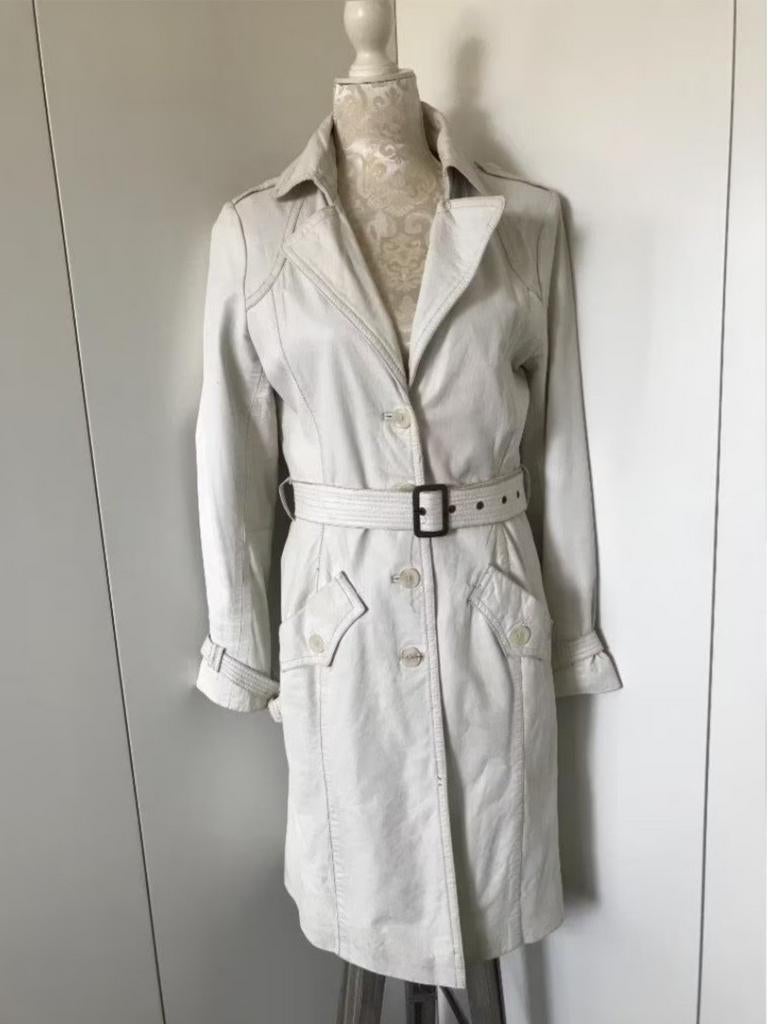 Witte Leren Jas, Maat 38/40 (M), Wit, Aim, Ophalen of Verzenden