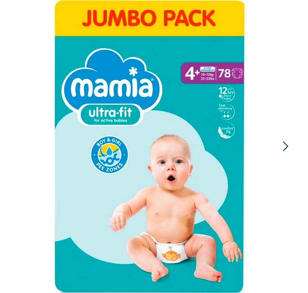 Mamia luiers maat 4+ 78 stuks, Ophalen of Verzenden